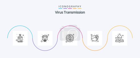 Ilustración de Virus Transmission Line 5 Icon Pack Including medical. washing. bacteria. wash. hand wash - Imagen libre de derechos