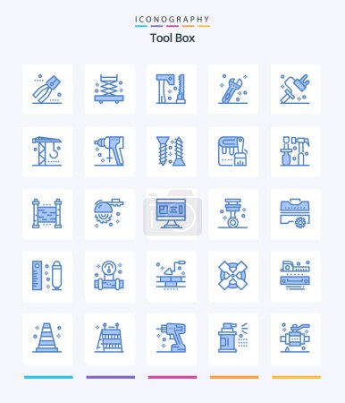 Ilustración de Creative Tools 25 Blue icon pack  Such As tool. painting. construction. dye. tool - Imagen libre de derechos