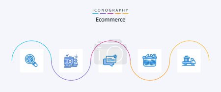 Illustration for Ecommerce Blue 5 Icon Pack Including send. delivery. ecommerce. add. ecommerce - Royalty Free Image