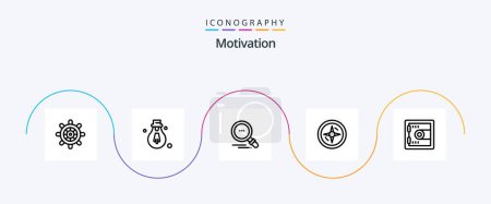 Illustration for Motivation Line 5 Icon Pack Including . motivation. motivation. locker - Royalty Free Image