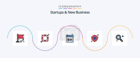Illustration for Startups And New Business Line Filled Flat 5 Icon Pack Including insurance. secure. support. safe. secure - Royalty Free Image