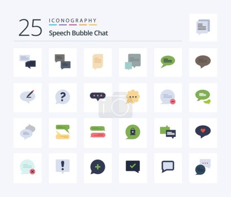 Illustration for Chat 25 Flat Color icon pack including comment. bubble. note. social. mark - Royalty Free Image