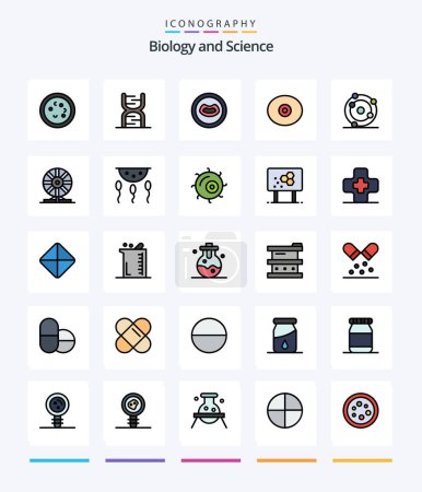 Illustration for Creative Biology 25 Line FIlled icon pack  Such As bio. tit. dna. boobs. mouth - Royalty Free Image