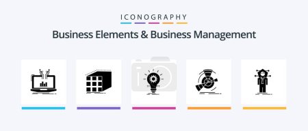Illustration for Business Elements And Business Managment Glyph 5 Icon Pack Including performance. data. dimensional. light. idea. Creative Icons Design - Royalty Free Image