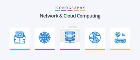 Illustration for Network And Cloud Computing Blue 5 Icon Pack Including electronic. technology. computing. network. global. Creative Icons Design - Royalty Free Image
