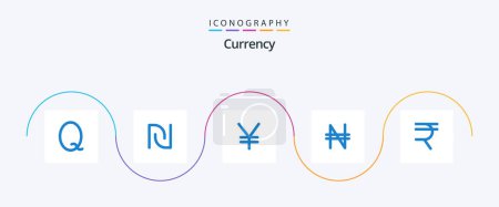 Illustration for Currency Blue 5 Icon Pack Including . finance. coins. coin. nigeria - Royalty Free Image