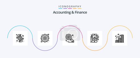 Illustration for Accounting And Finance Line 5 Icon Pack Including income. money. options. accounting. tax monitoring - Royalty Free Image