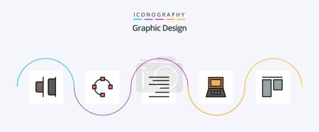 Ilustración de Design Line Filled Flat 5 Icon Pack Including . text. vertical. align - Imagen libre de derechos