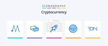 Ilustración de Cryptocurrency Blue 5 Icon Pack Including coin. crypto currency. lumens. crypto. vertcoin. Creative Icons Design - Imagen libre de derechos