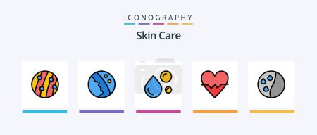 Illustration for Skin Line Filled 5 Icon Pack Including cosmetic herbs. omega capsules. aloe plant. omega. oil. Creative Icons Design - Royalty Free Image