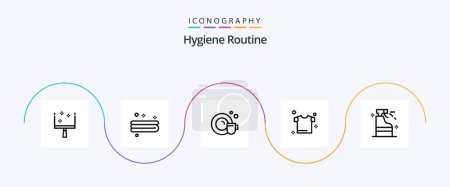 Ilustración de Hygiene Routine Line 5 Icon Pack Including . product. cleaning. detergent. spray - Imagen libre de derechos