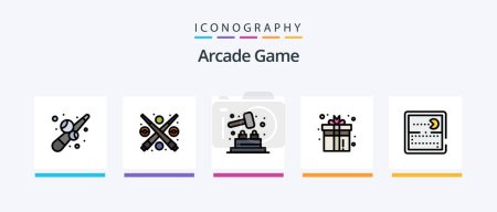 Illustration for Arcade Line Filled 5 Icon Pack Including games. game. box. fun. joystick. Creative Icons Design - Royalty Free Image