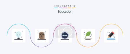 Ilustración de Education Flat 5 Icon Pack Including pen. feather. owl. lenses. geek - Imagen libre de derechos