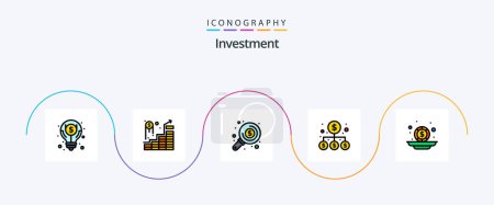 Ilustración de Investment Line Filled Flat 5 Icon Pack Including investment. money. find. investment. money - Imagen libre de derechos
