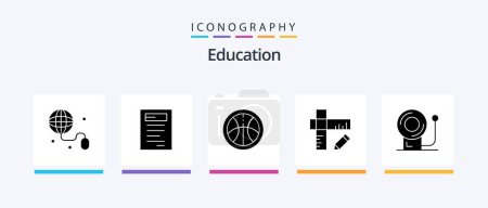 Illustration for Education Glyph 5 Icon Pack Including education. education. ruler. education. Creative Icons Design - Royalty Free Image