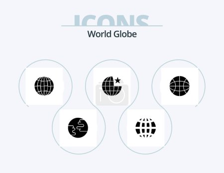 Téléchargez les illustrations : Globe Glyph Icon Pack 5 Icon Design. . internet. globe. globe. internet - en licence libre de droit
