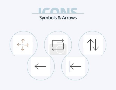 Illustration for Symbols and Arrows Flat Icon Pack 5 Icon Design. . arrow. . change - Royalty Free Image