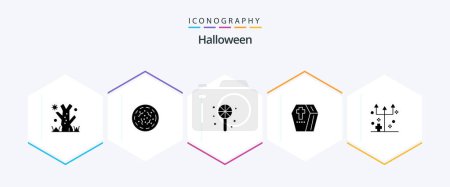 Illustration for Halloween 25 Glyph icon pack including halloween trident. eve. halloween. spooky. horror - Royalty Free Image