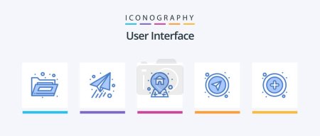 Illustration for User Interface Blue 5 Icon Pack Including . user. location. plus. user. Creative Icons Design - Royalty Free Image
