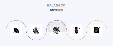 Illustration for University Glyph 5 Icon Pack Including files. success. education. medal. achieve - Royalty Free Image