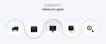 Illustration for Delivery And Logistic Glyph 5 Icon Pack Including goods. box. planning. shipping. logistic - Royalty Free Image