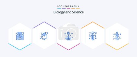 Illustration for Biology 25 Blue icon pack including roots. plant. light. tube. plant - Royalty Free Image