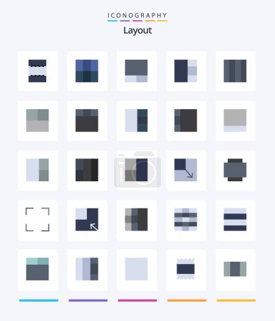 Téléchargez les illustrations : Creative Layout 25 Flat icon pack  Such As full screen. grid. rotate. view. layout - en licence libre de droit