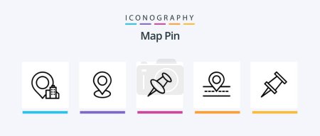 Téléchargez les illustrations : Map Pin Line 5 Icon Pack Including navigation. location. search. pin. location. Creative Icons Design - en licence libre de droit