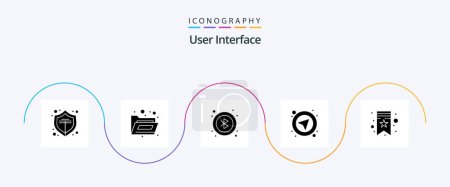 Illustration for User Interface Glyph 5 Icon Pack Including . tag. user. star. user - Royalty Free Image