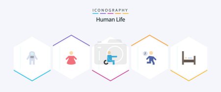Illustration for Human 25 Flat icon pack including people. bed. people. time. office - Royalty Free Image
