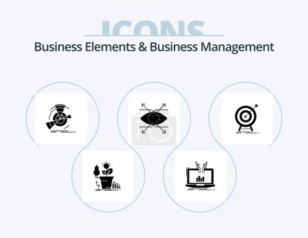 Ilustración de Business Elements And Business Managment Glyph Icon Pack 5 Icon Design. look. business. online. reference. performance - Imagen libre de derechos