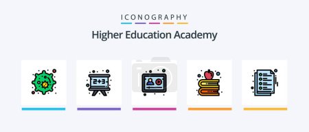 Illustration for Academy Line Filled 5 Icon Pack Including engineering. academy. bacteria. ruler. design. Creative Icons Design - Royalty Free Image