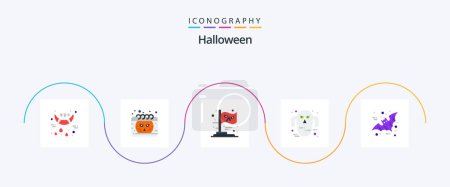 Illustration for Halloween Flat 5 Icon Pack Including bird. scary. flag. halloween. ghost - Royalty Free Image
