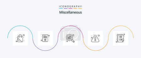 Illustration for Miscellaneous Line 5 Icon Pack Including pdf. graph. warning. error - Royalty Free Image
