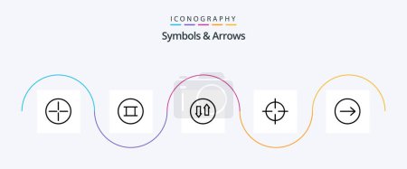 Téléchargez les illustrations : Symbols and Arrows Line 5 Icon Pack Including . sign. transfer - en licence libre de droit