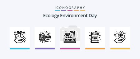 Illustration for Ecology Line 5 Icon Pack Including bio. world. agriculture. green. global. Creative Icons Design - Royalty Free Image