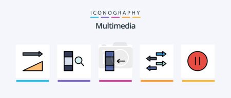 Illustration for Multimedia Line Filled 5 Icon Pack Including . import. column. export. lock. Creative Icons Design - Royalty Free Image
