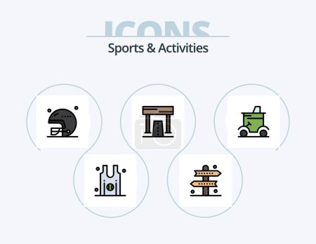 Illustration for Sports and Activities Line Filled Icon Pack 5 Icon Design. closet. athlete. sports. activities. game - Royalty Free Image