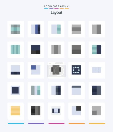 Ilustración de Creative Layout 25 Flat icon pack  Such As view. expand. layout. table. layout - Imagen libre de derechos
