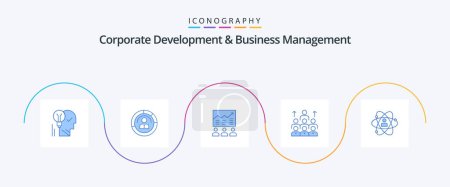 Illustration for Corporate Development And Business Management Blue 5 Icon Pack Including business. team. diagram. user. personal - Royalty Free Image