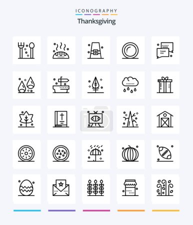 Illustration for Creative Thanks Giving 25 OutLine icon pack  Such As you. giving. buckle. thanks. plate - Royalty Free Image