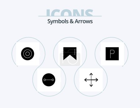 Illustration for Symbols and Arrows Glyph Icon Pack 5 Icon Design. . sign. sign. parking. flag - Royalty Free Image