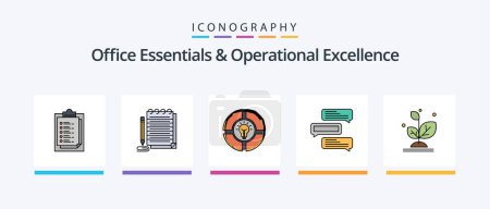 Téléchargez les illustrations : Office Essentials And Operational Exellence Line Filled 5 Icon Pack Including grow. programmer. box. gammer. hacker. Creative Icons Design - en licence libre de droit