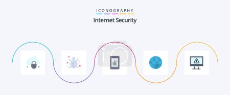 Illustration for Internet Security Flat 5 Icon Pack Including data. security. security. internet. world - Royalty Free Image