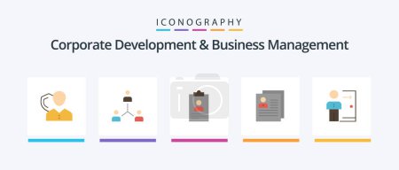 Illustration for Corporate Development And Business Management Flat 5 Icon Pack Including curriculum. application. company. resume. people. Creative Icons Design - Royalty Free Image