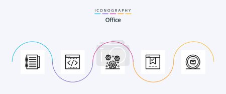 Téléchargez les illustrations : Office Line 5 Icon Pack Including okay. good. startup. check. setting - en licence libre de droit