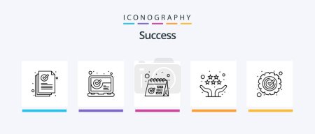 Illustration for Sucess Line 5 Icon Pack Including award. key. dollar. business. quality. Creative Icons Design - Royalty Free Image