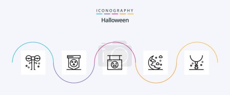 Illustration for Halloween Line 5 Icon Pack Including sky. moon. skull. cloud. pumpkin - Royalty Free Image