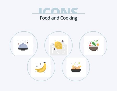 Illustration for Food Flat Icon Pack 5 Icon Design. . . line. salad. cucumber - Royalty Free Image