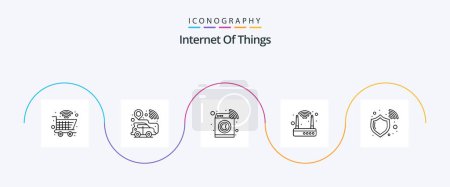 Illustration for Internet Of Things Line 5 Icon Pack Including wifi. protect. machine. firewall. router - Royalty Free Image